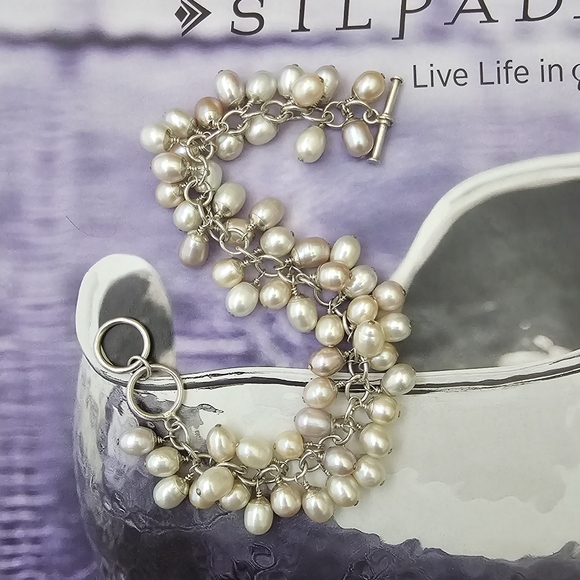 FLASH SALE! Silpada Pink Silver Champagne Pearl Cha Cha Sterling Silver Bracelet - Picture 11 of 15